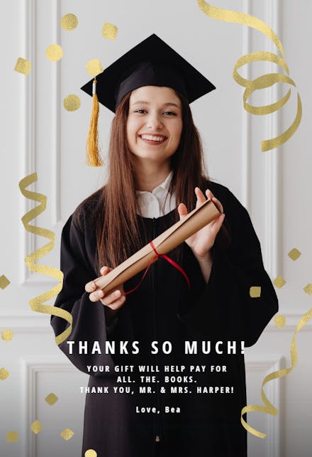 Celebration Confetti - Graduation Thank You Card