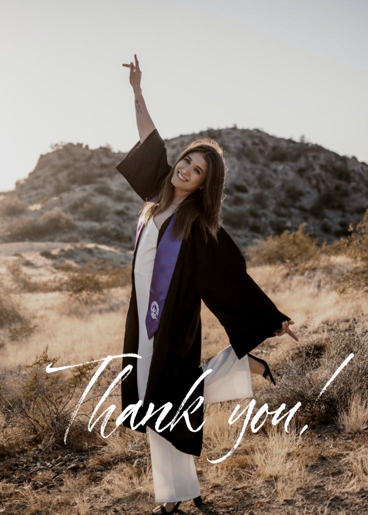 Diploma joy -  free graduation thank you card