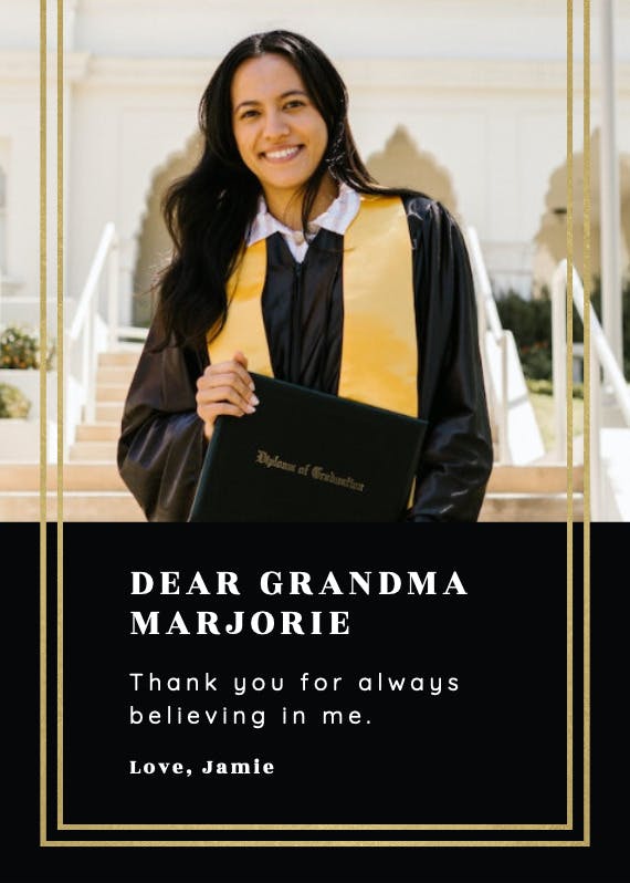 Fancy frame - graduation thank you card