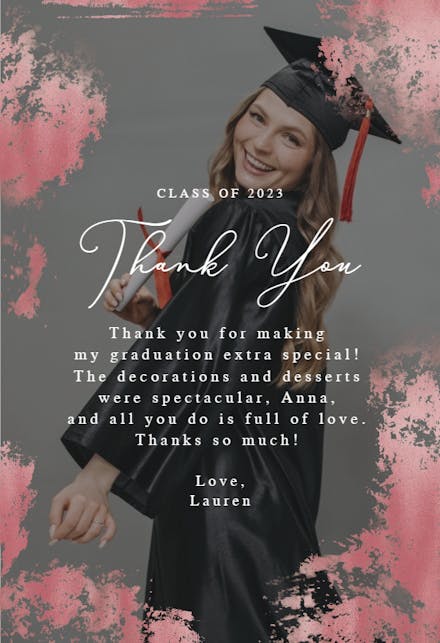Feathered Foil - Graduation Thank You Card