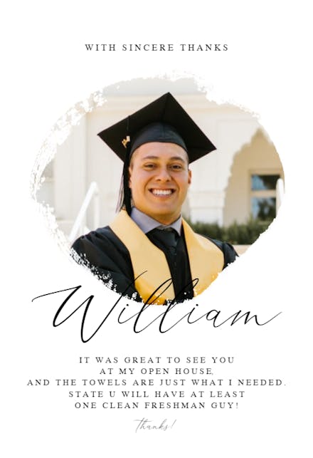 Freeform Frame - Graduation Thank You Card