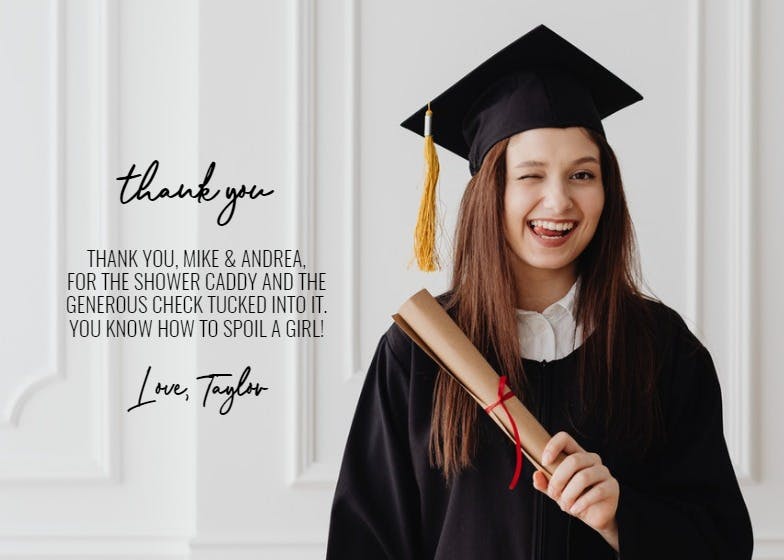 Full page pic - graduation thank you card