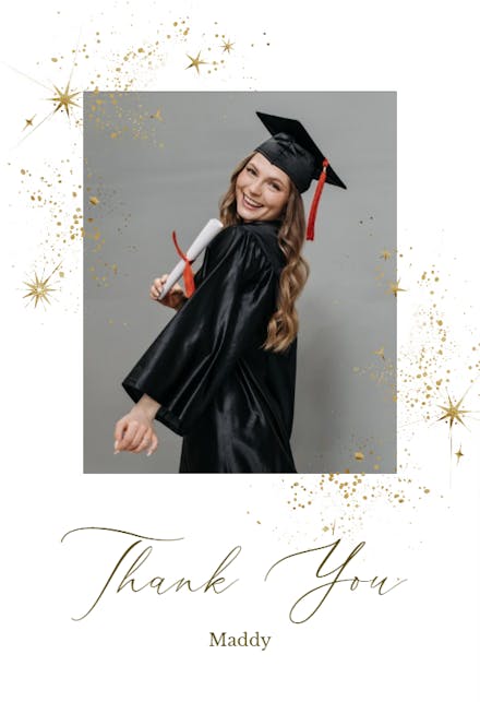 Galactic Glitter Grad - Graduation Thank You Card