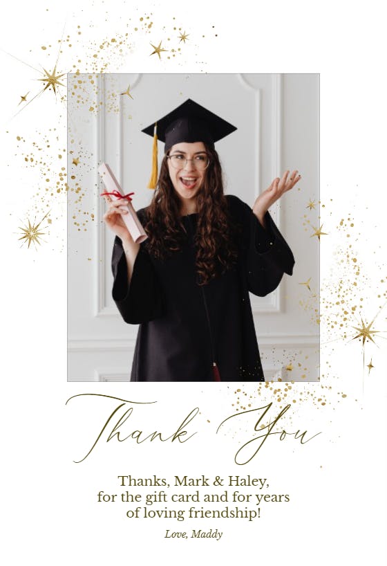 Galactic grad - tarjeta de agradecimiento por la graduación