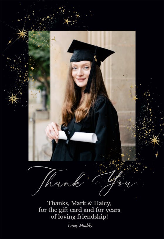 Galactic grad - graduation thank you card