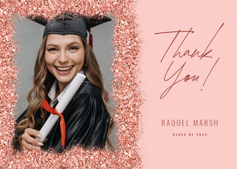Glitter abstract -  free graduation thank you card