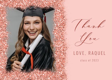 Glitter Abstract - Graduation Thank You Card