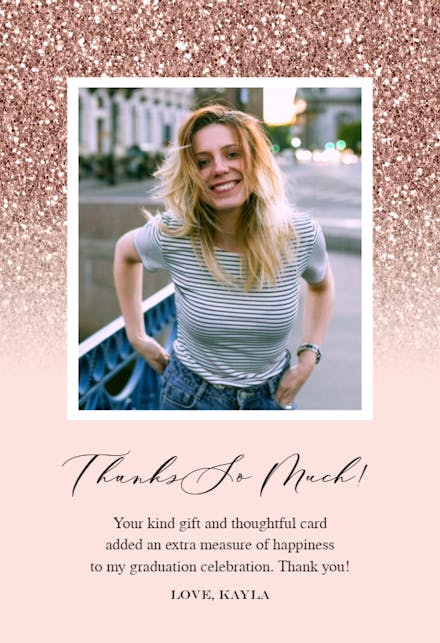 Glitterati - Graduation Thank You Card