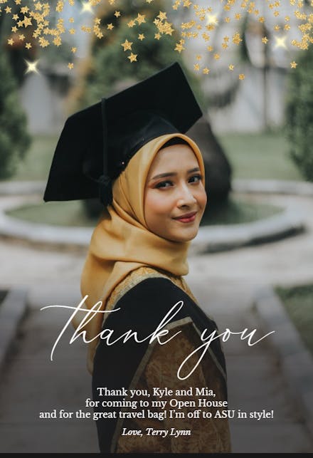 Gold Star - Graduation Thank You Card