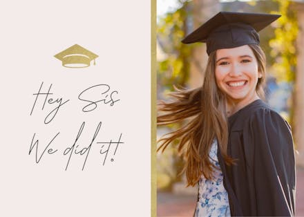 Golden cap - graduation thank you card