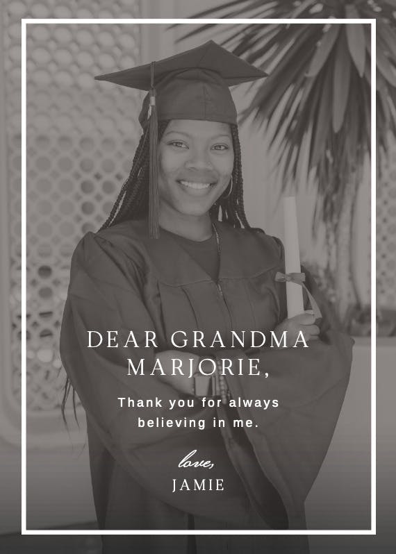 Graduate glory - tarjeta de agradecimiento por la graduación