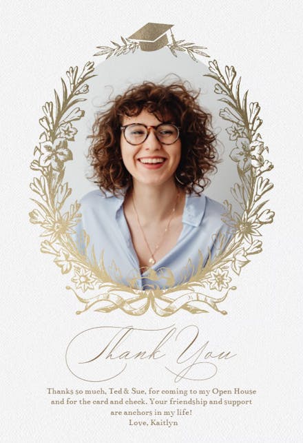 Honored Alumnus - Graduation Thank You Card