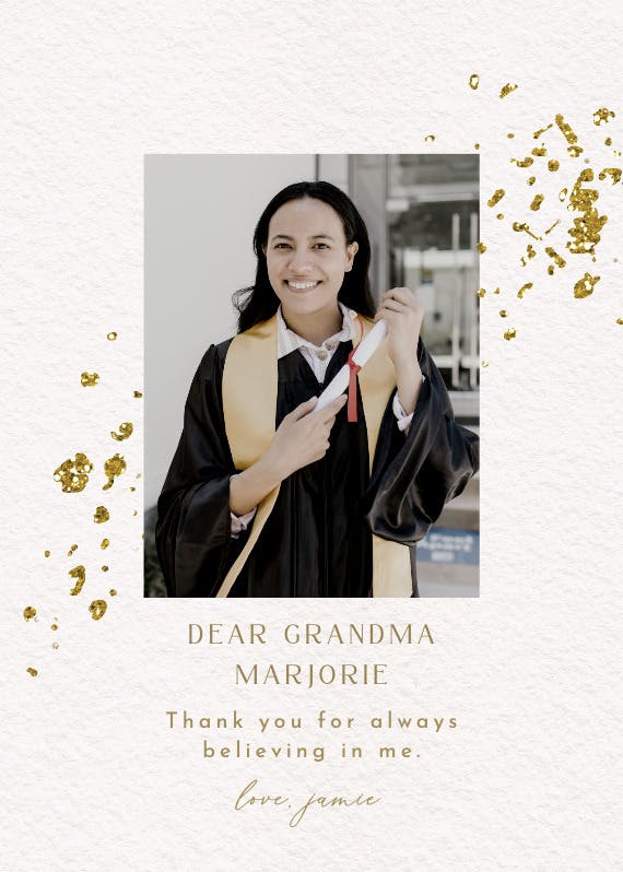 It's my party - graduation thank you card