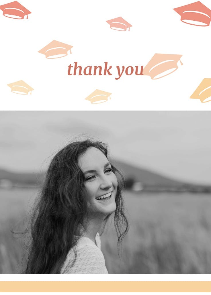 Light orange - graduation thank you card