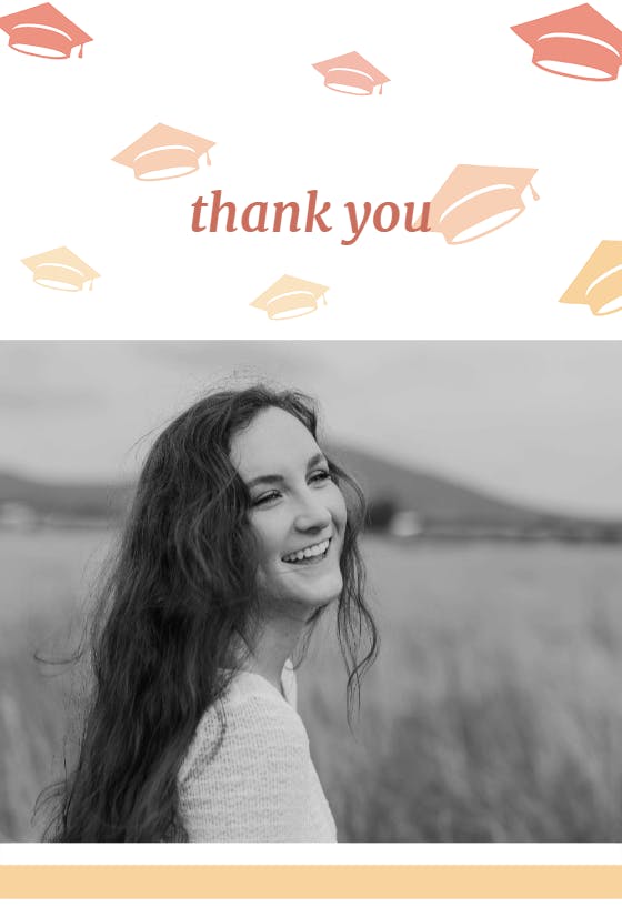Light orange -  tarjeta de agradecimiento por la graduación gratis