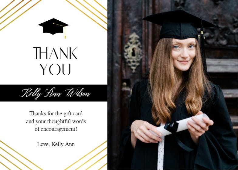 Line by line - graduation thank you card