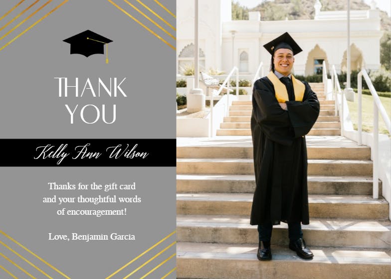 Line by line - graduation thank you card