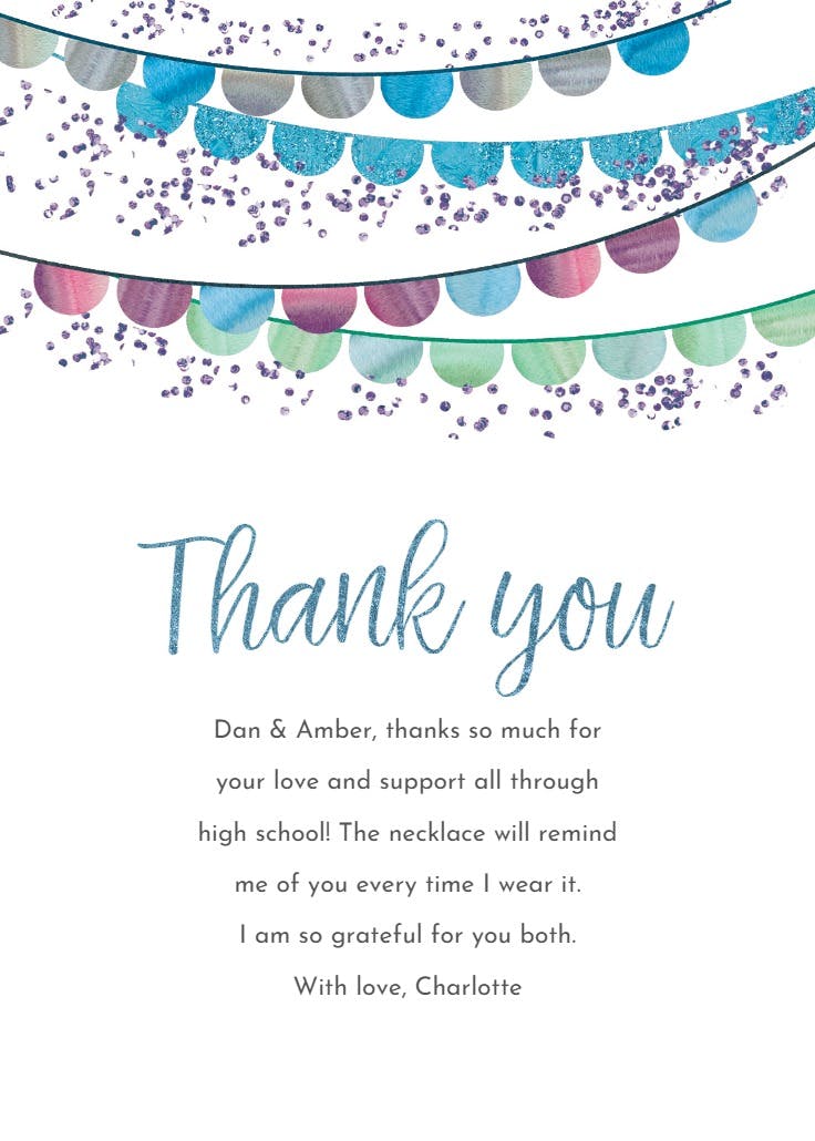 Milestone celebration - tarjeta de agradecimiento por la graduación