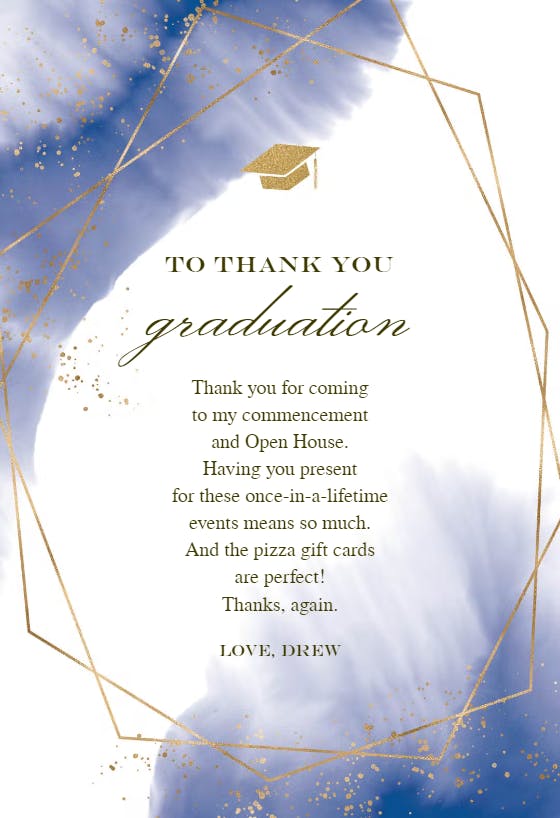 Misty modern - graduation thank you card