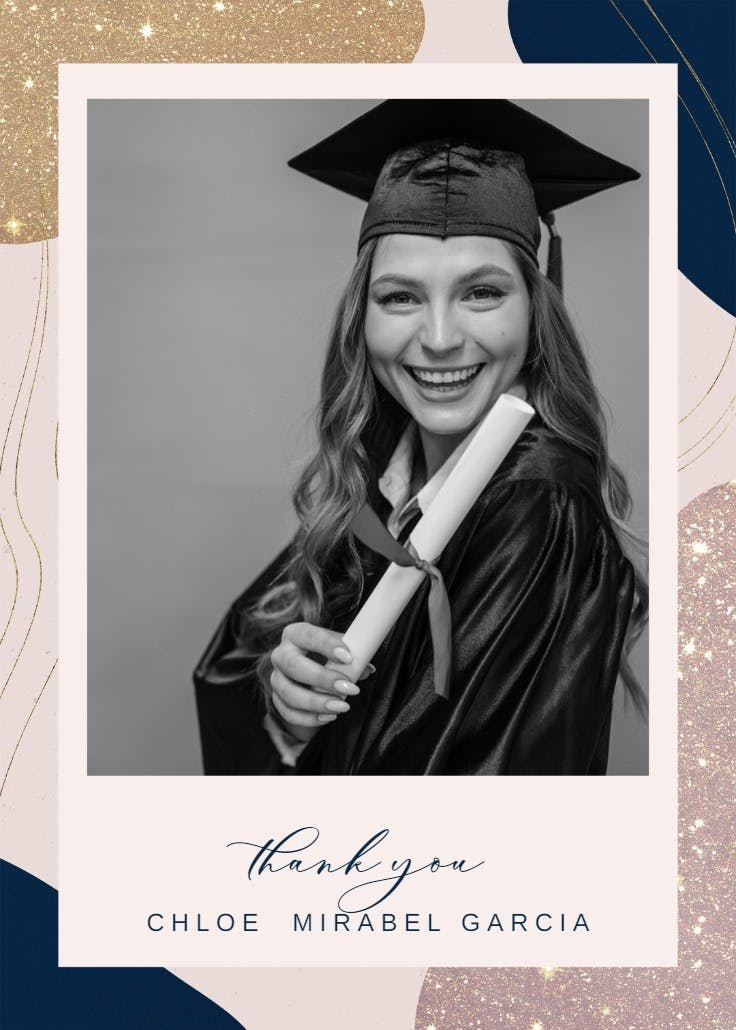 Modern abstract shapes - graduation thank you card