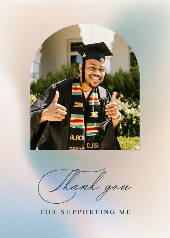 New chapter - tarjeta de agradecimiento por la graduación