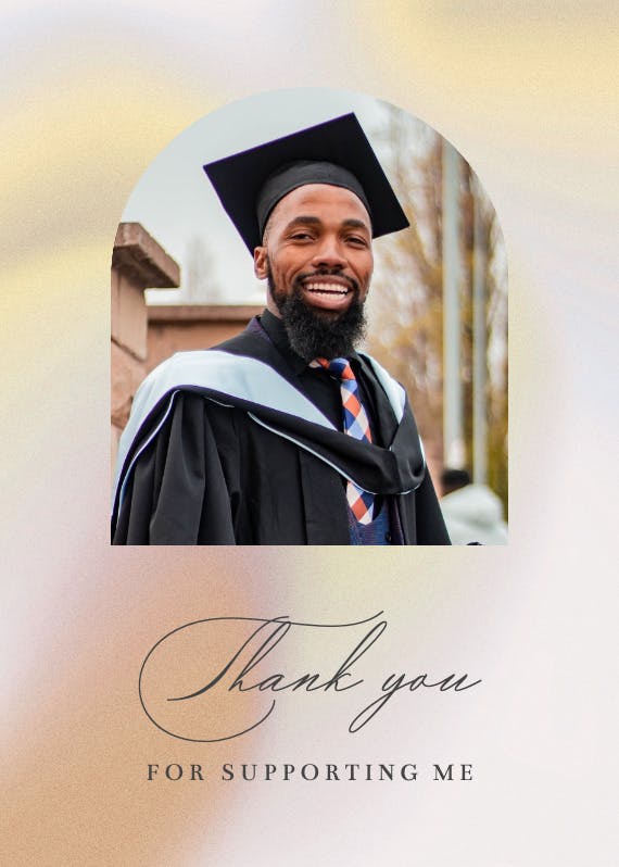 New chapter - graduation thank you card