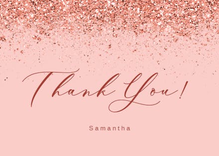 Pink shining - graduation thank you card