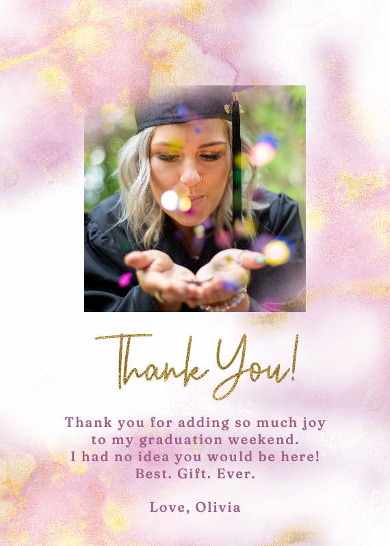 Pinkish - tarjeta de agradecimiento por la graduación