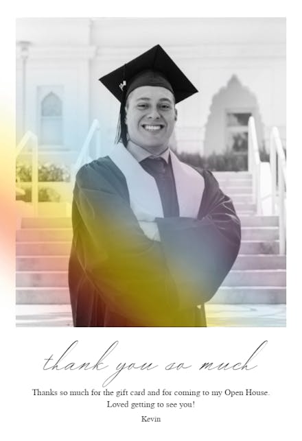Rainbow - Graduation Thank You Card