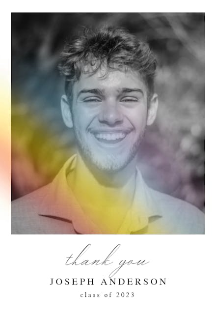Rainbow light - Graduation Thank You Card
