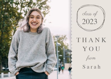 Scallop Framed - Graduation Thank You Card