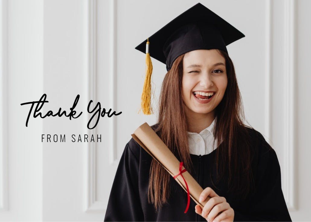 Shellia - graduation thank you card