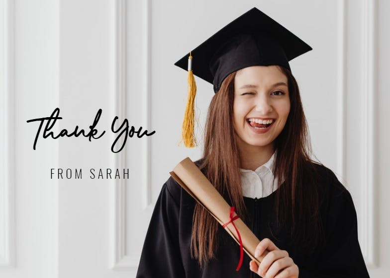 Shellia -  tarjeta de agradecimiento por la graduación gratis