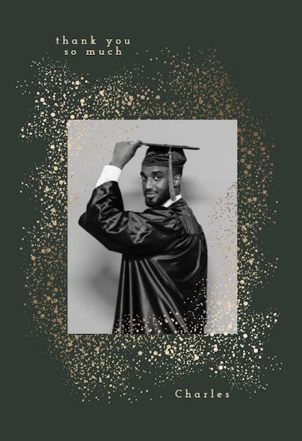 Snowy Blast - Graduation Thank You Card