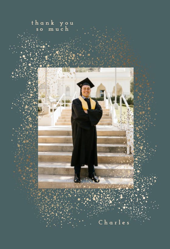 Snowy blast - tarjeta de agradecimiento por la graduación