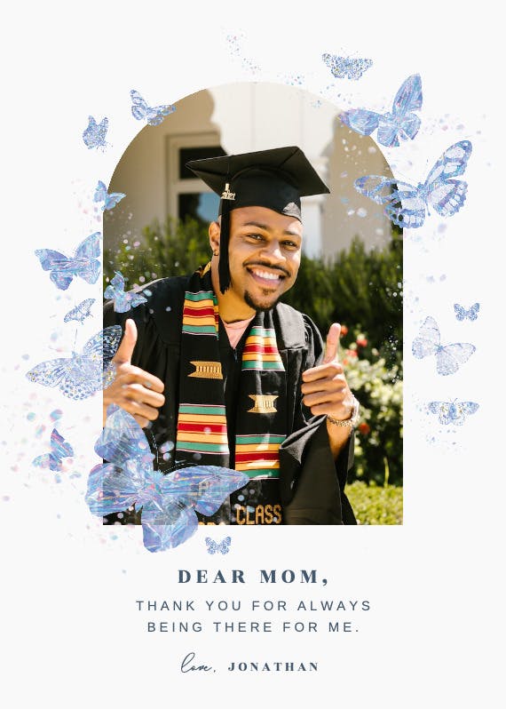 Spread your wings -  free graduation thank you card