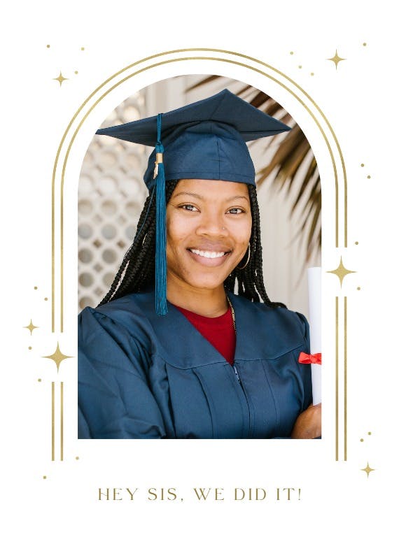 Starry arch - tarjeta de agradecimiento por la graduación