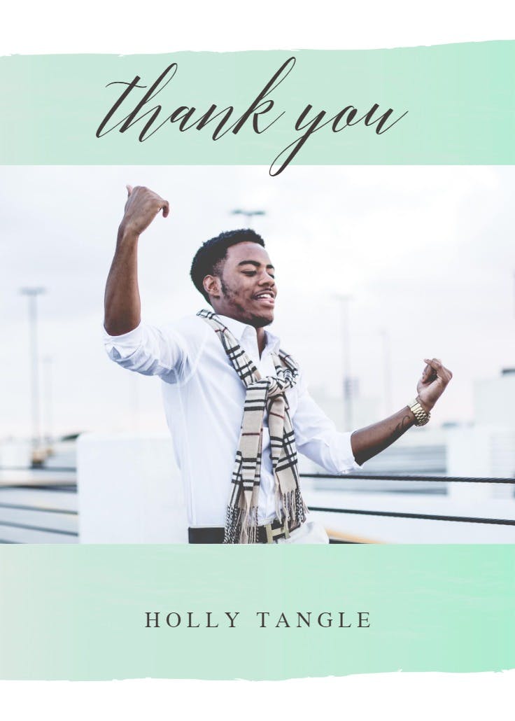 Stepping up - thank you card