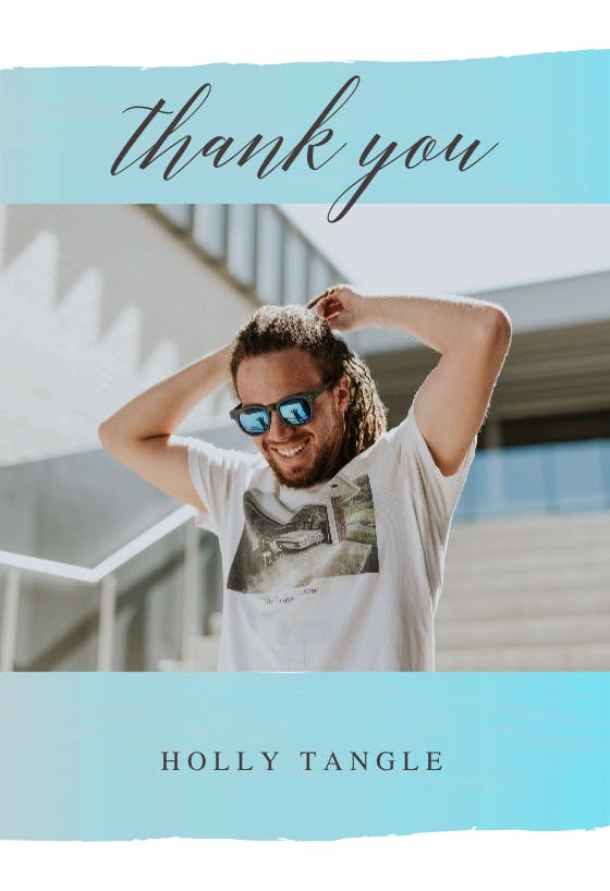 Stepping up - thank you card