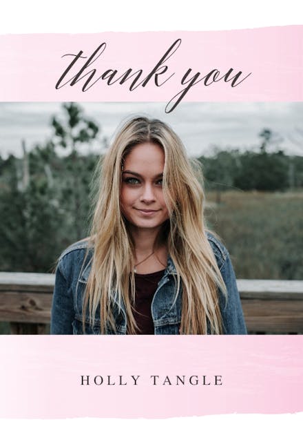 Stepping up - graduation thank you card