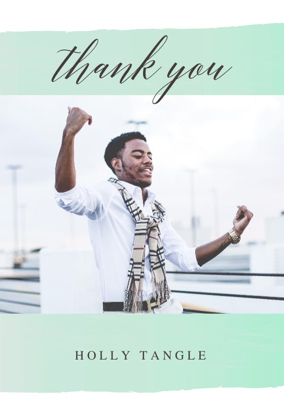 Stepping up -  free graduation thank you card