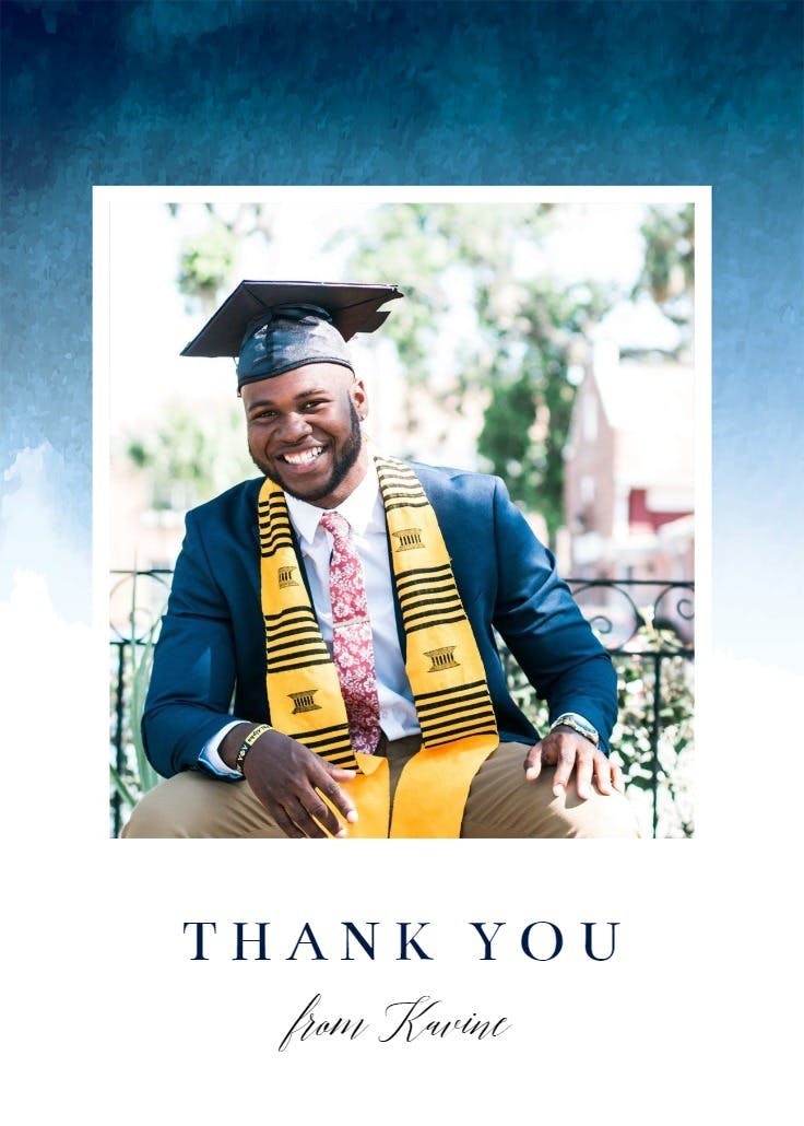 Watercolor - graduation thank you card