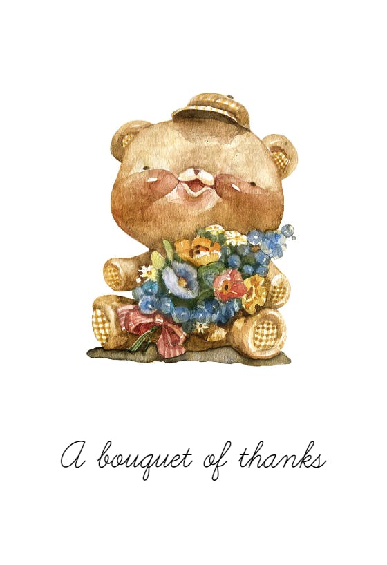 A bouquet of thanks - thank you card