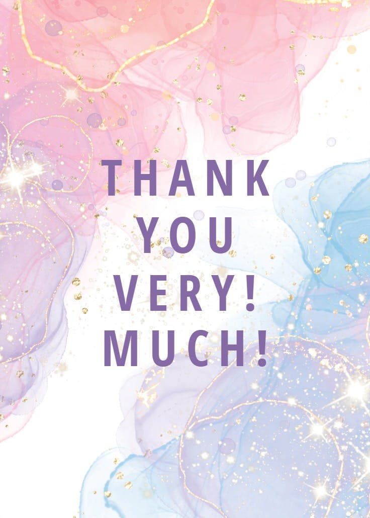 Abstract splatters - baby shower thank you card