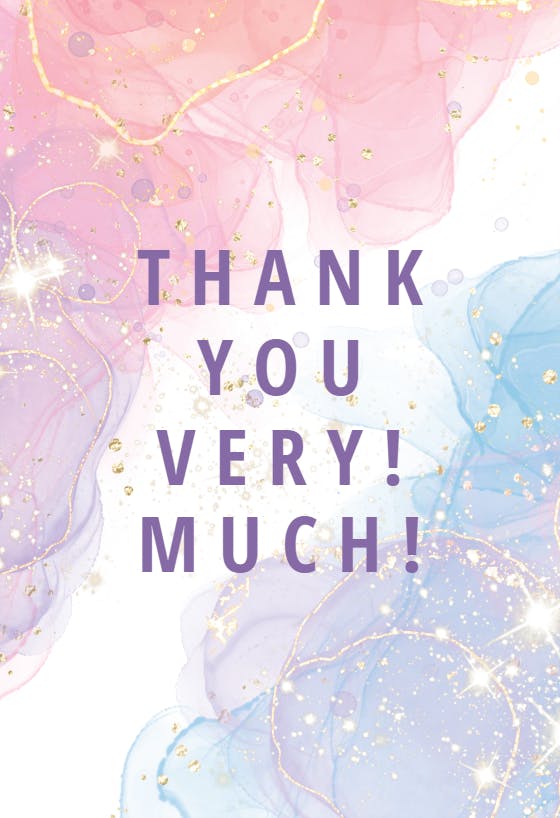 Abstract splatters - birthday thank you card