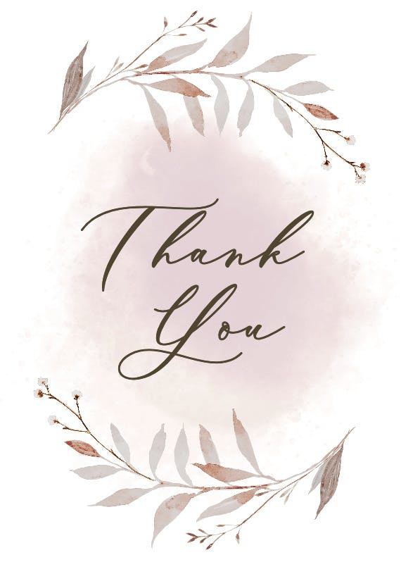 Autumnal watercolor -  free thank you card