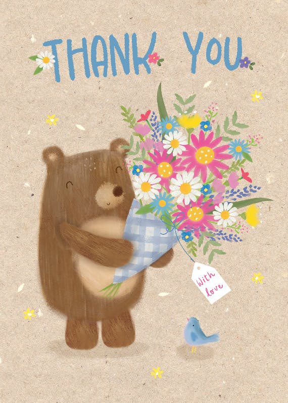 Beary thankful - thank you card