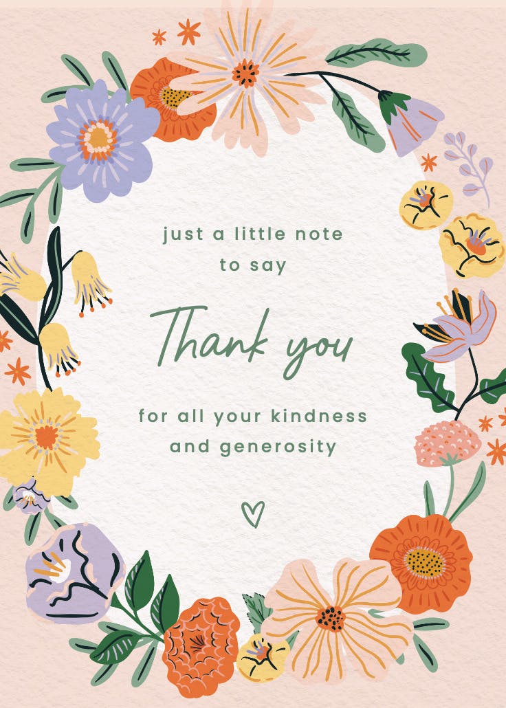 Blooming garden - birthday thank you card