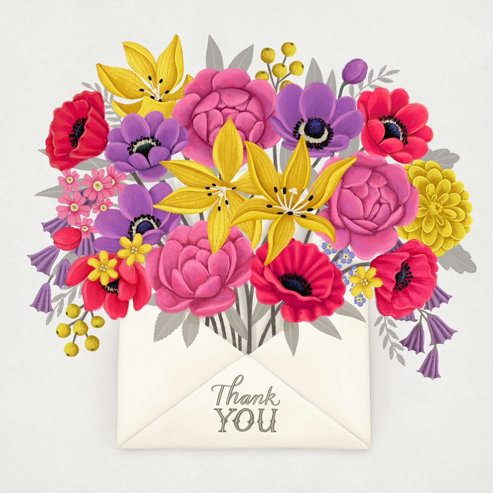 Garden Flowers Thank You Card Greetings Island 4030