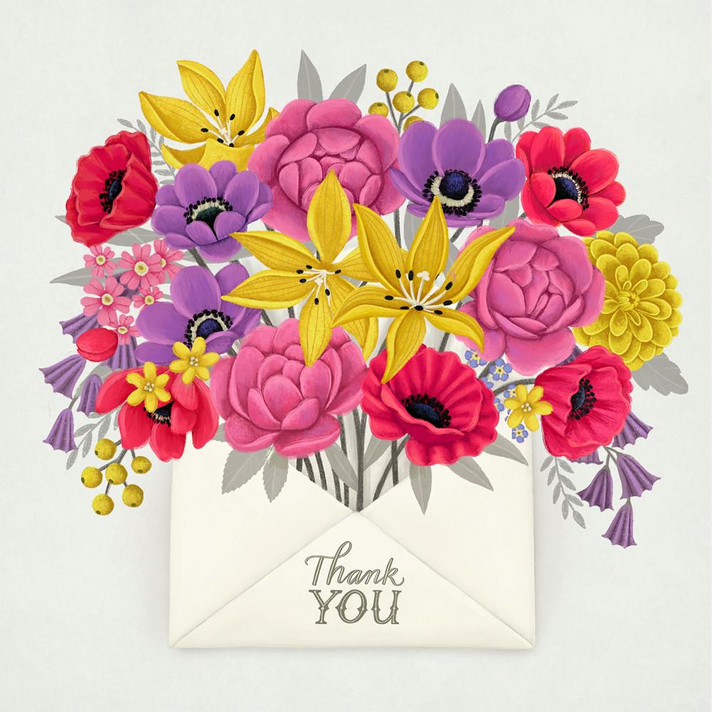 Blossom envelope - thank you card for teacher